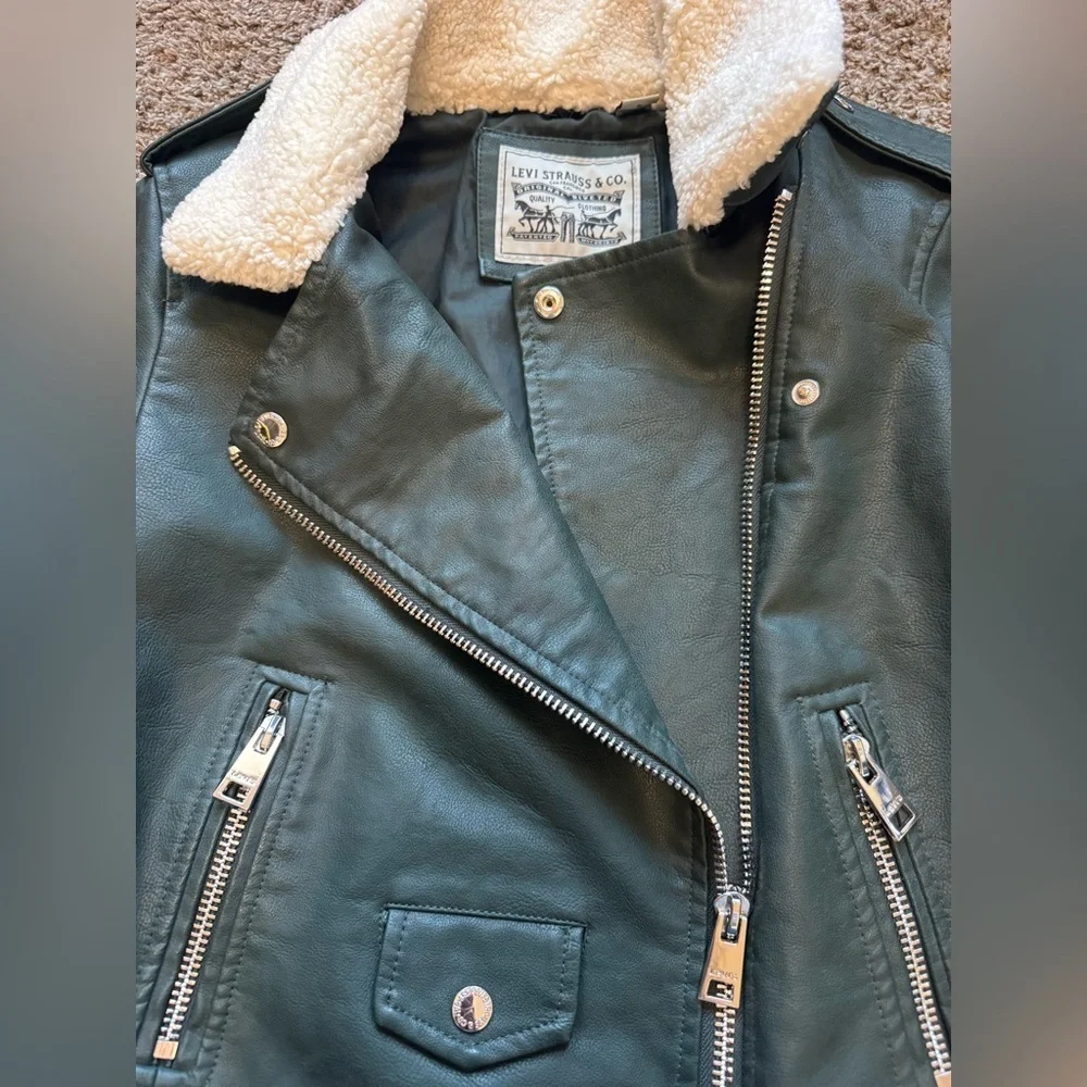 Levi's Moto Jacket Sherpa Collar Faux Leather
